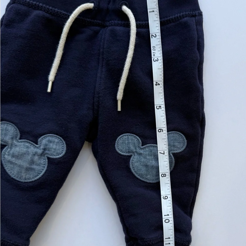 DISNEY X BABY GAP 100% cotton navy blue French Terry cloth sweatpants size 6-12